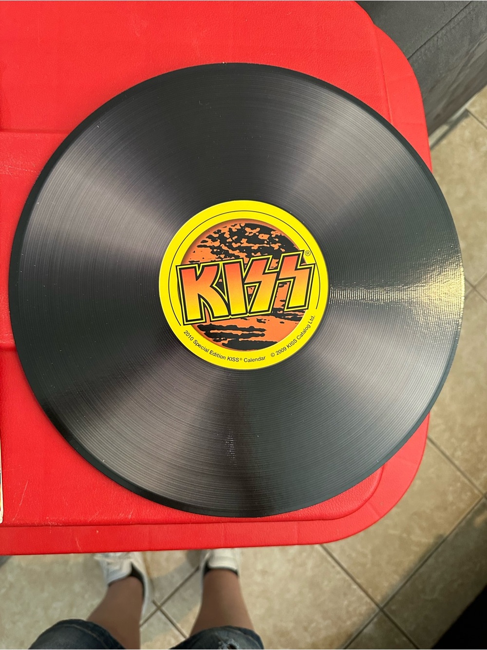 Kiss Black Vinyl Wall Art with Yellow & Red Logo